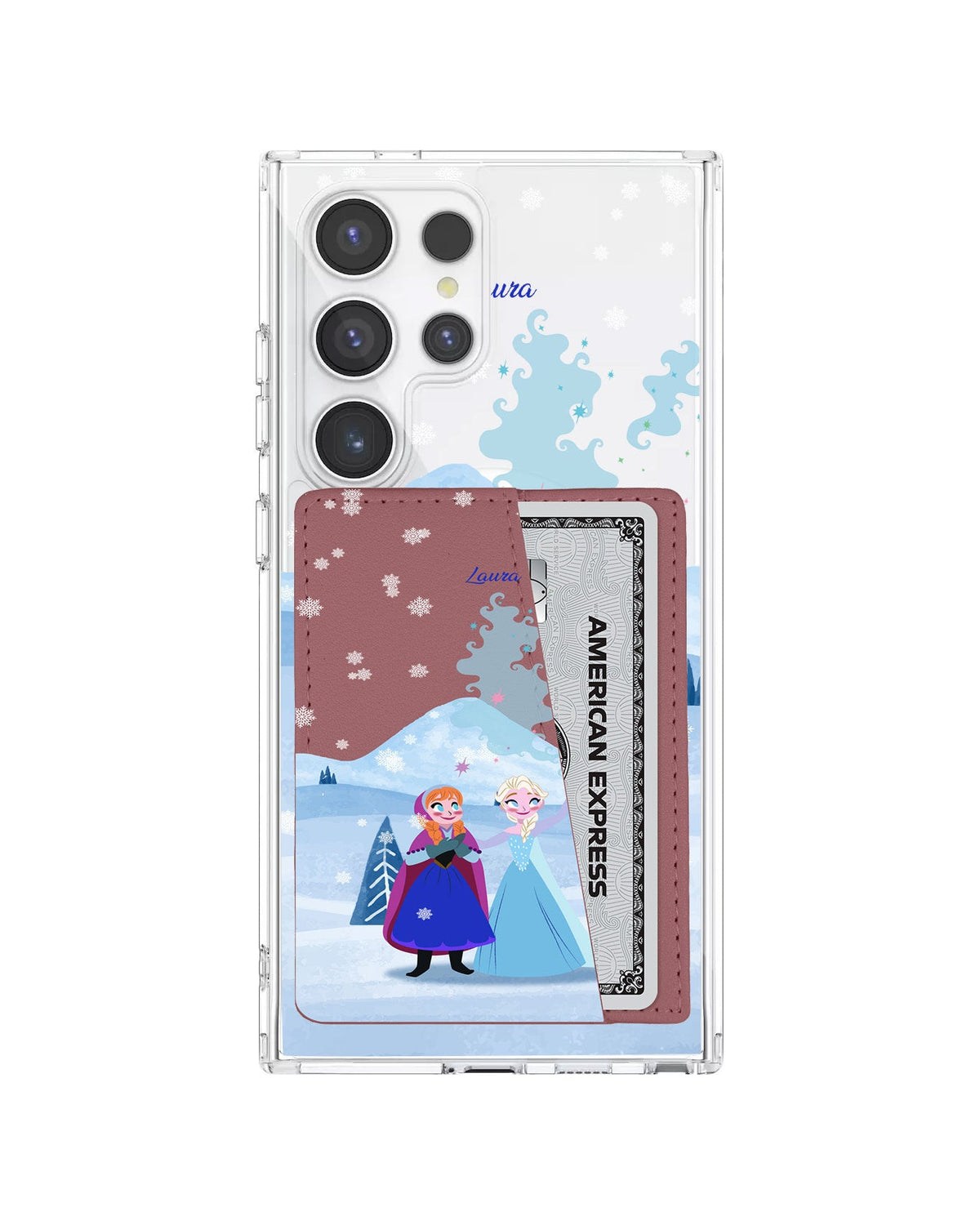Android Leather Wallet Case - Elsa And Anna