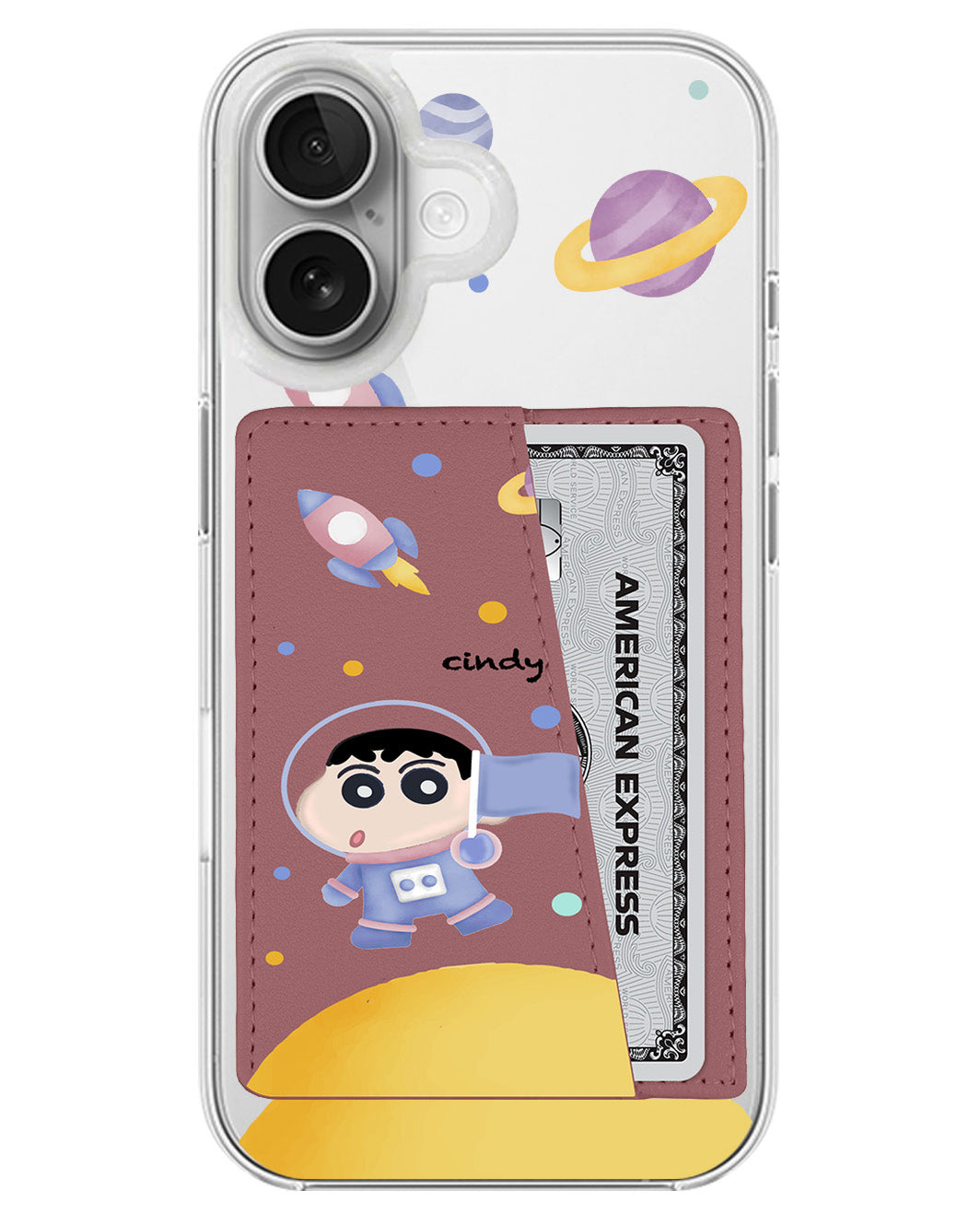 iPhone Leather Wallet Case - Shincan In The moon