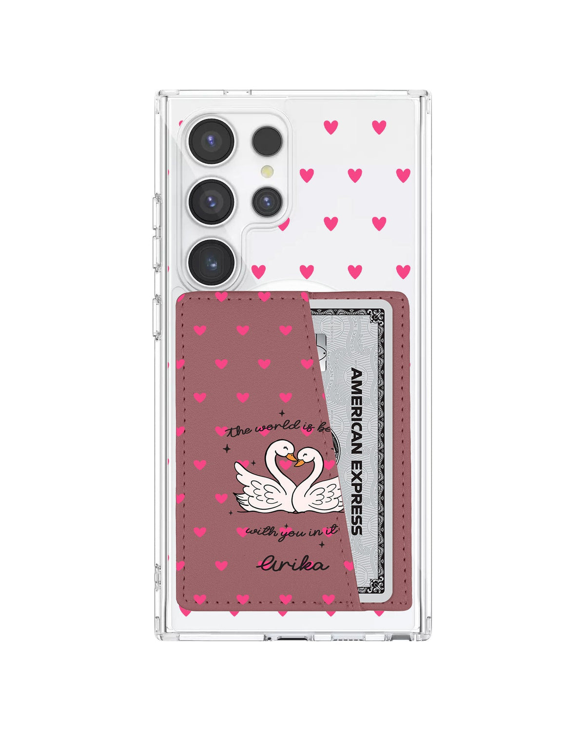 Android Leather Wallet Case - Swan Soulmate