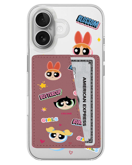 iPhone Leather Wallet Case - Power Puff Girls