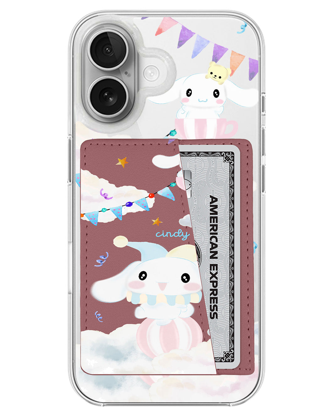 iPhone Leather Wallet Case - Cinnamoroll Circus
