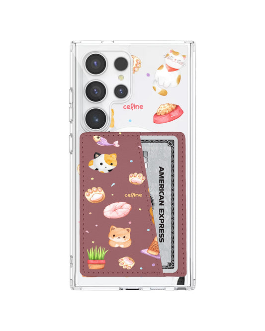 Android Leather Wallet Case - Play With Kitty