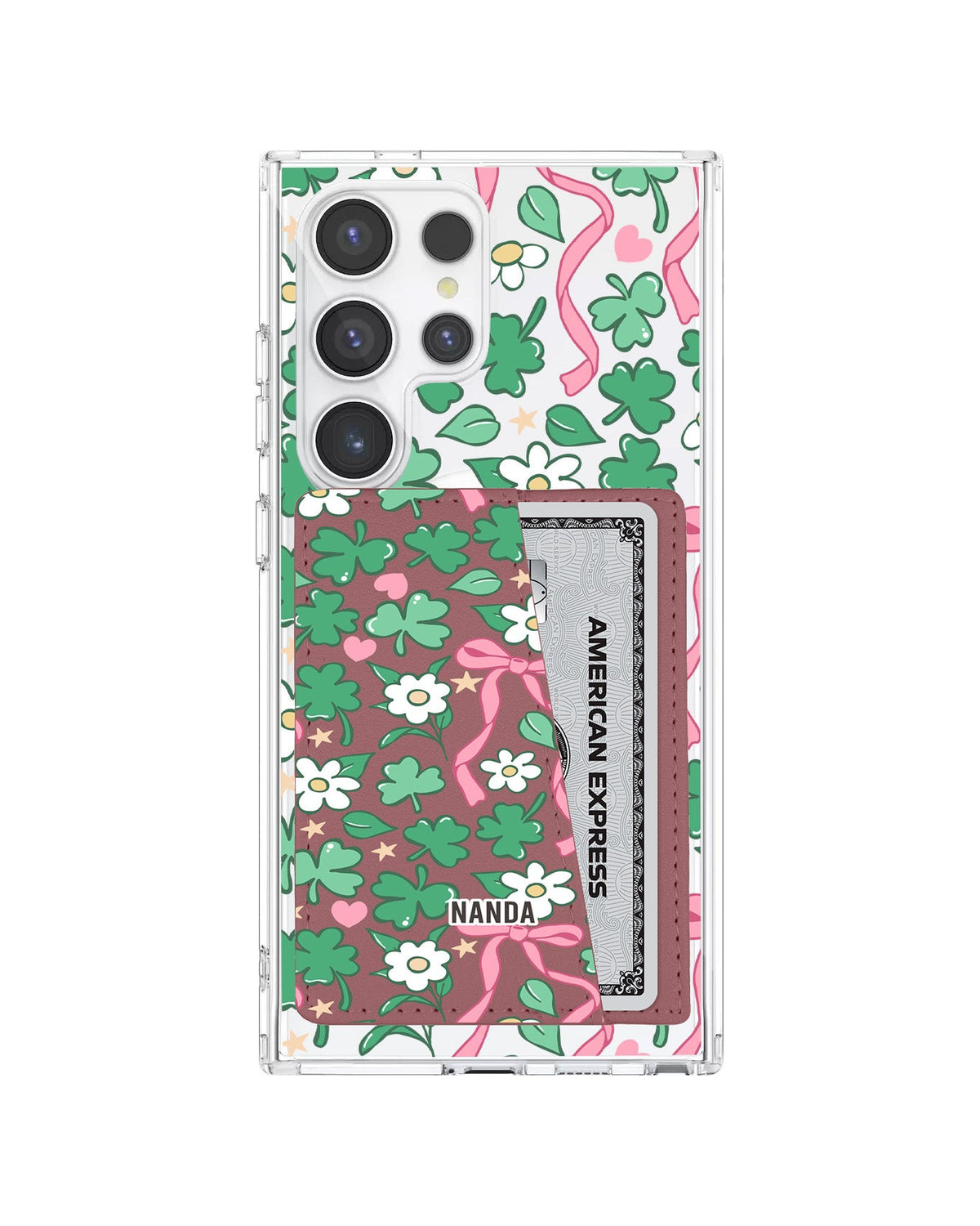 Android Leather Wallet Case - Lucky Clover