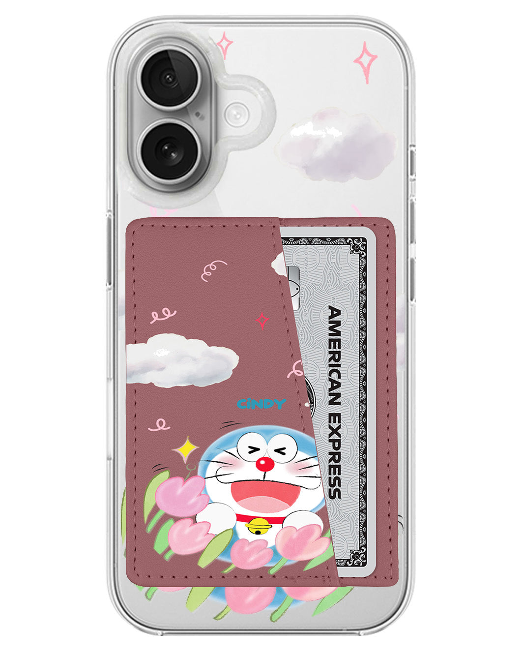 iPhone Leather Wallet Case - Dora Flower