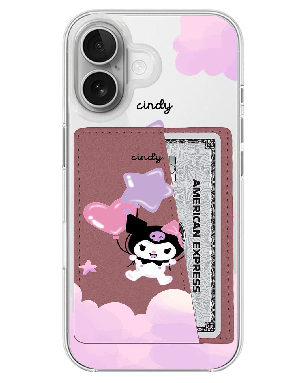 iPhone Leather Wallet Case - Balloon Kuromi