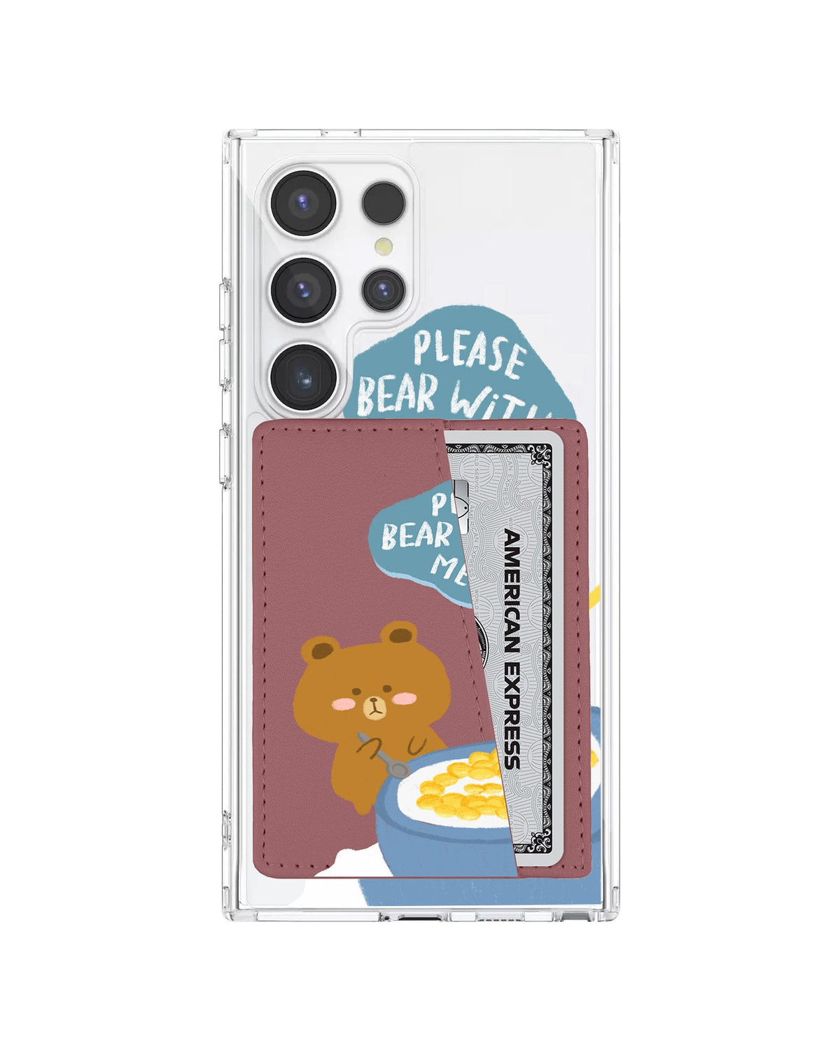 Android Leather Wallet Case - Bear Cereal