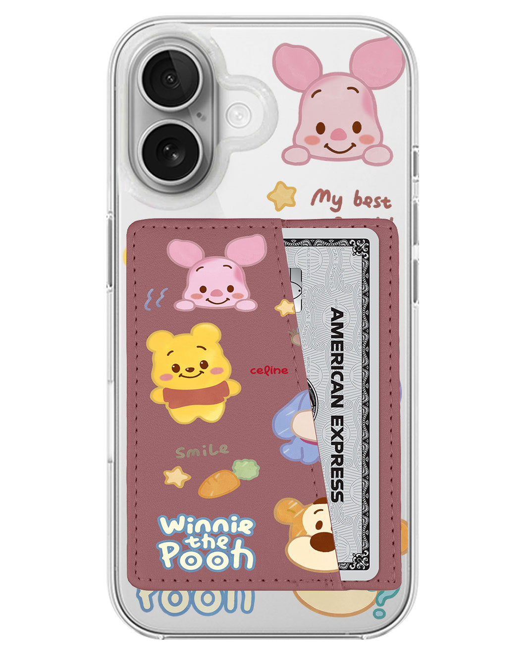 iPhone Leather Wallet Case - Pooh And Friend