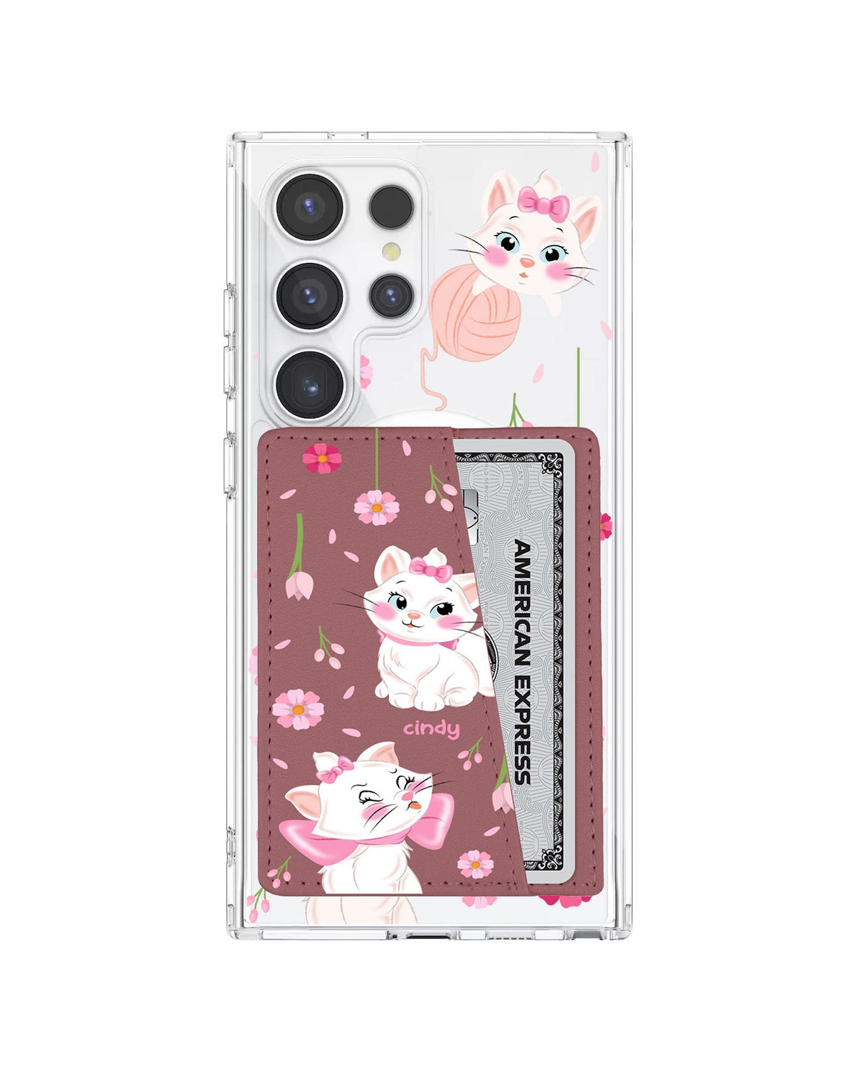 Android Leather Wallet Case - Marrie Cat Flower