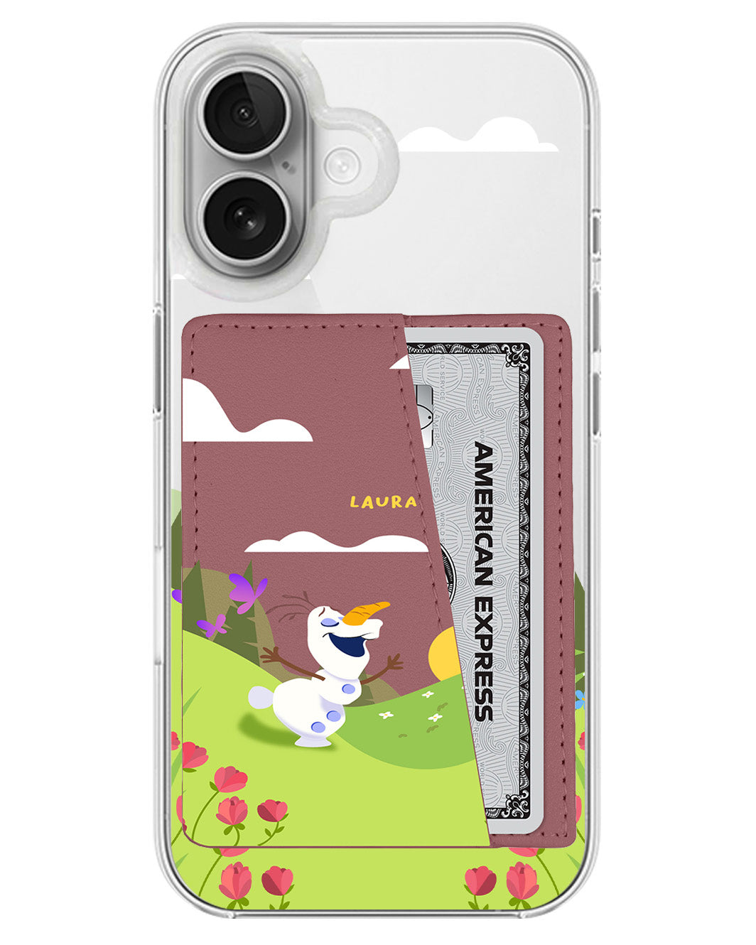 iPhone Leather Wallet Case - Olaf Love Spring