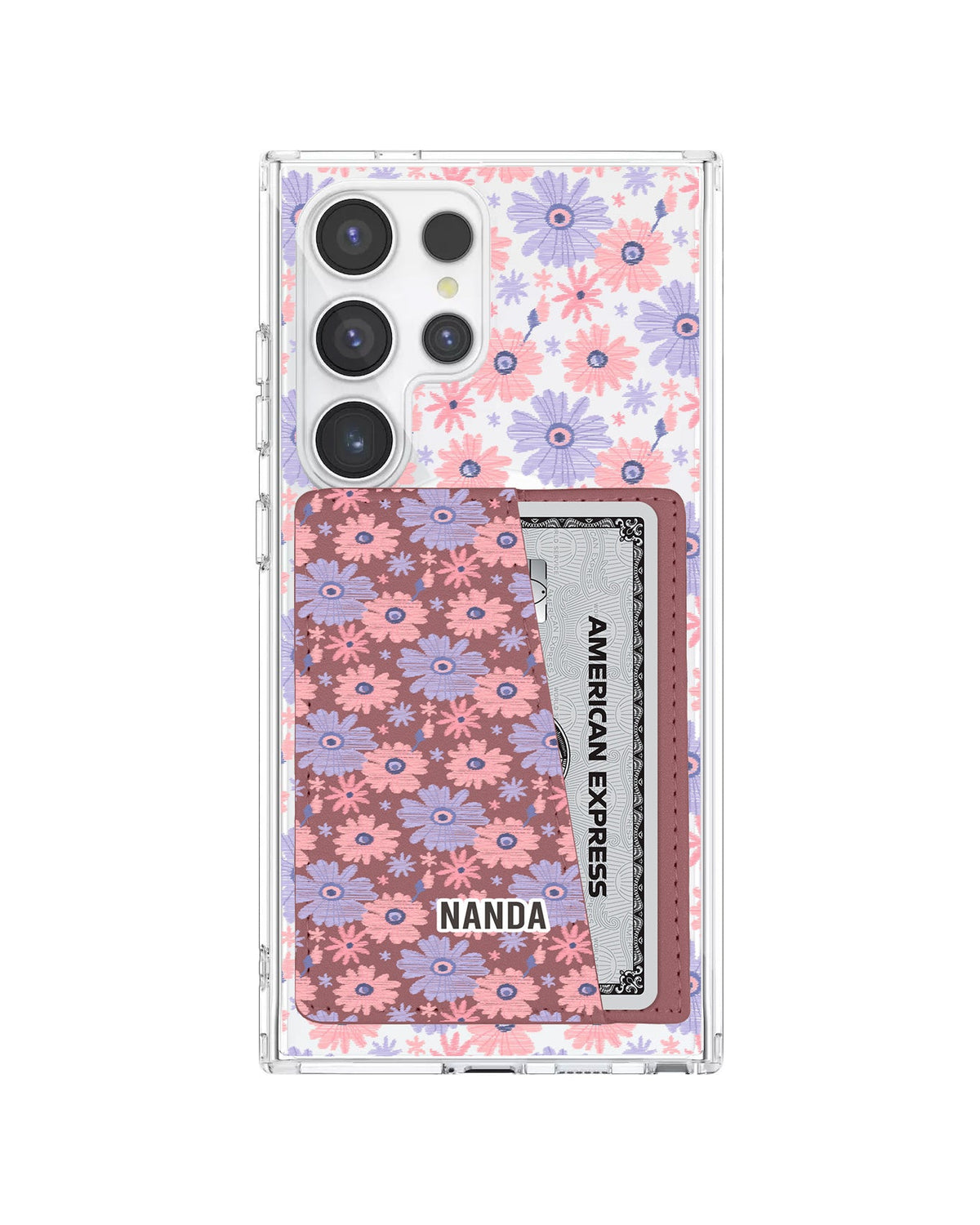 Android Leather Wallet Case - Lilac Meadow