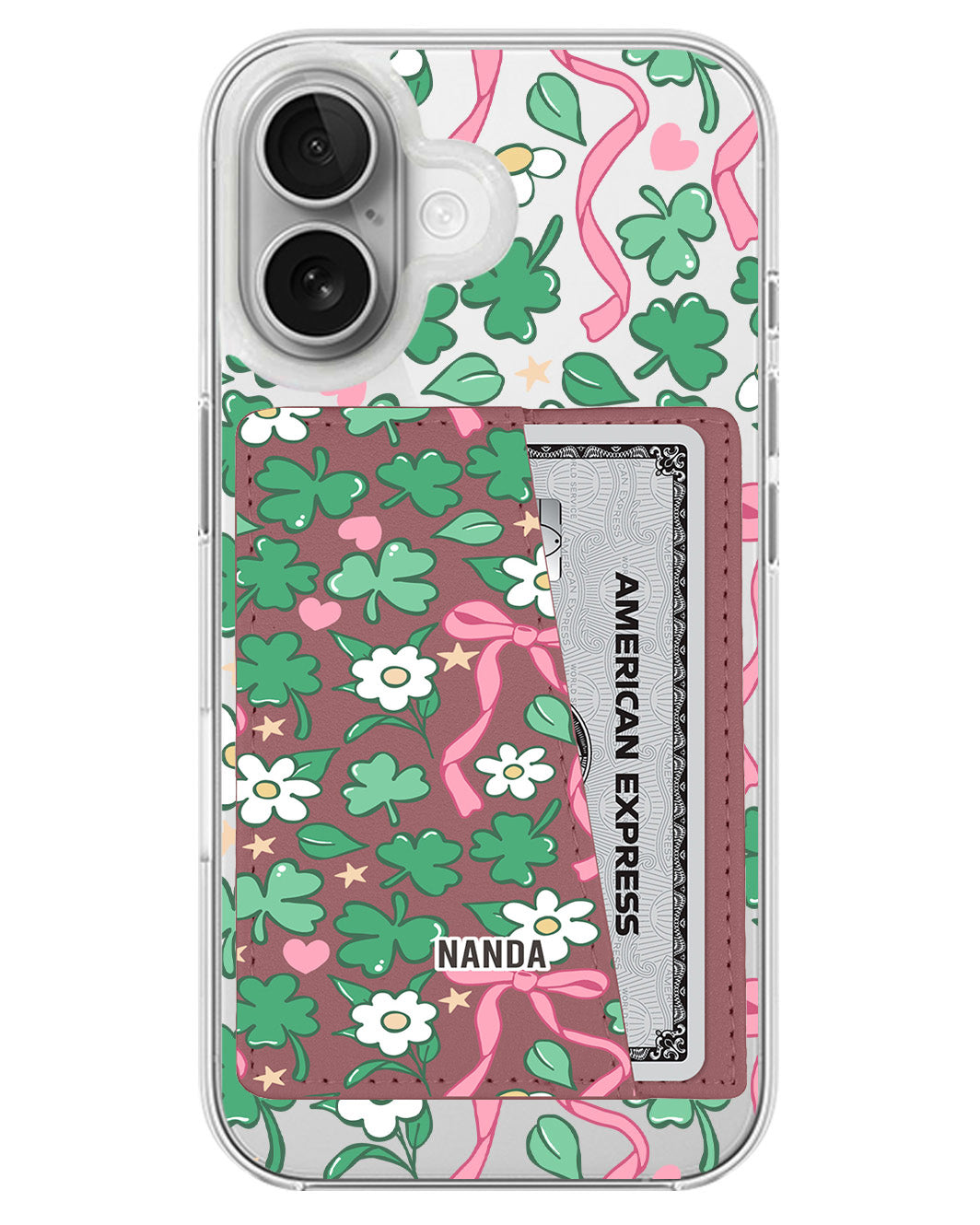 iPhone Leather Wallet Case - Lucky Clover