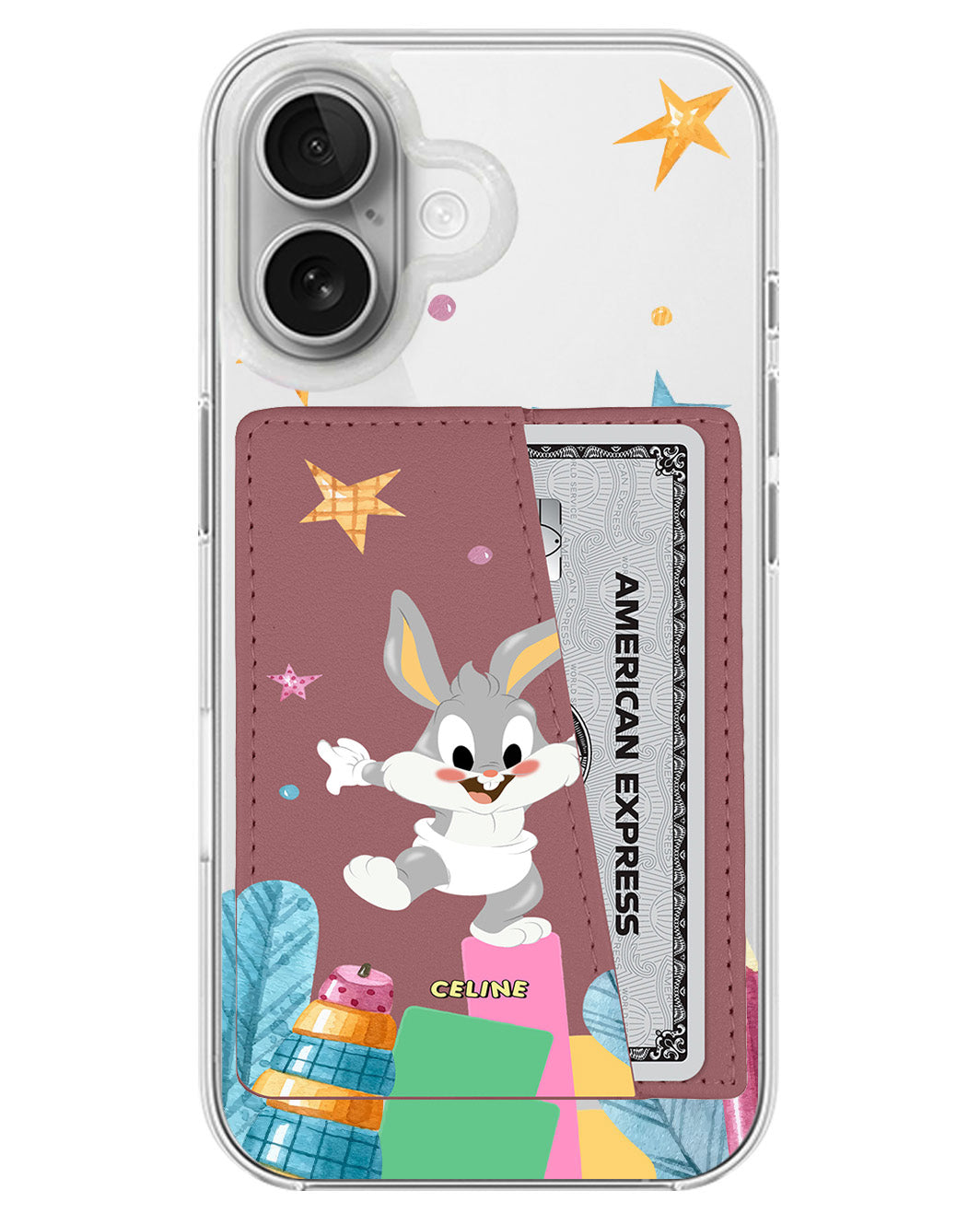 iPhone Leather Wallet Case - Baby Bugs Play