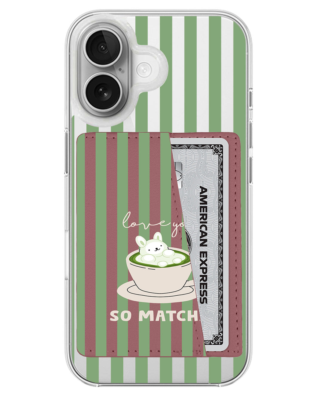 iPhone Leather Wallet Case - Matcha Love