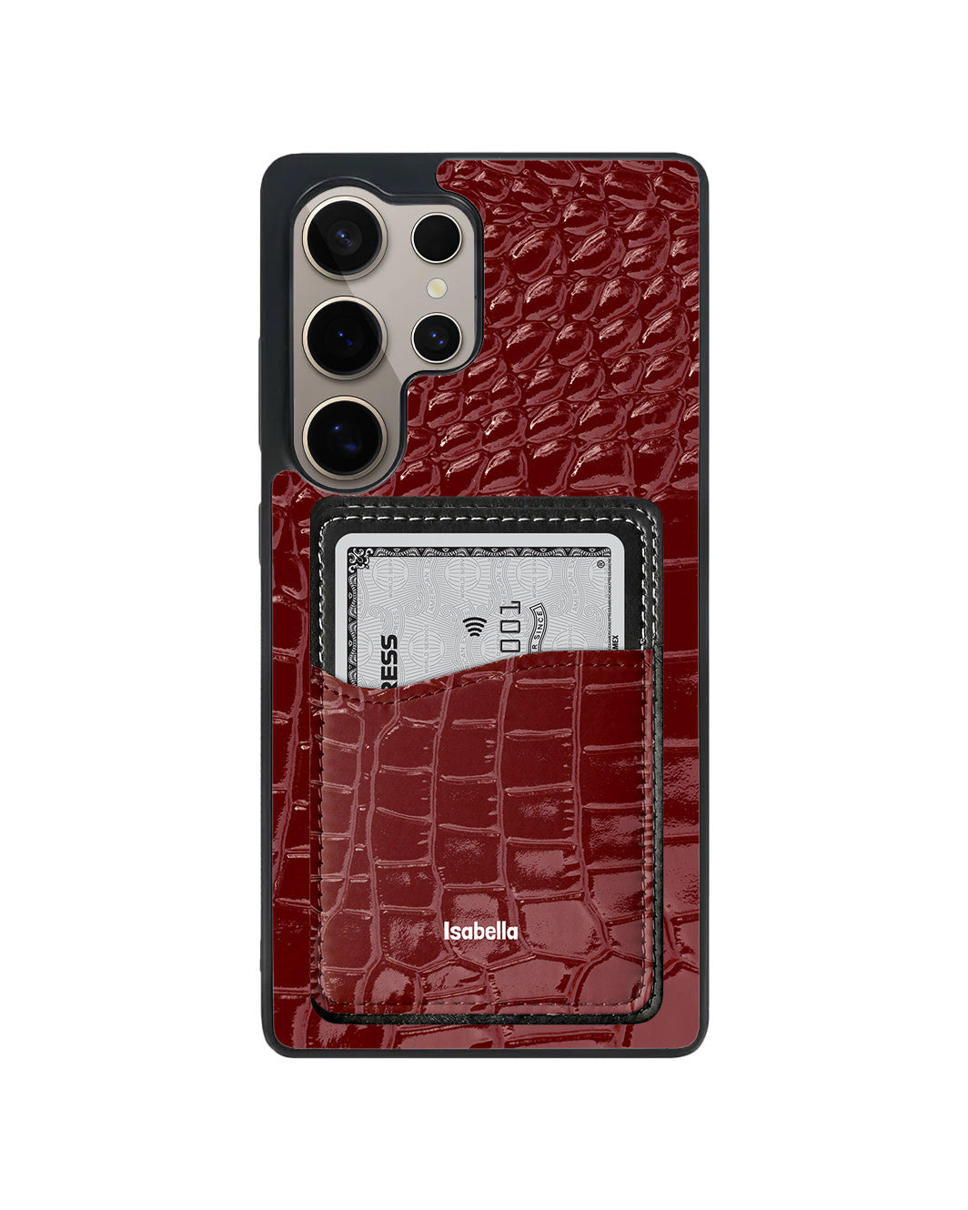 Android Phone Wallet Case - Crimson croc