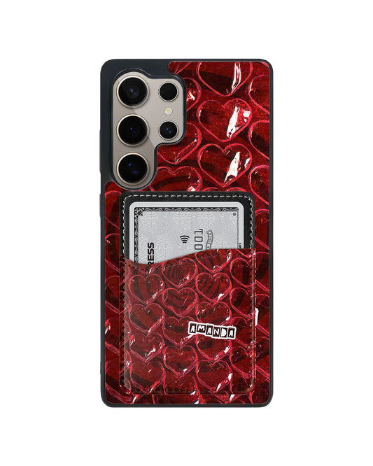 Android Phone Wallet Case - Spiral Hearts