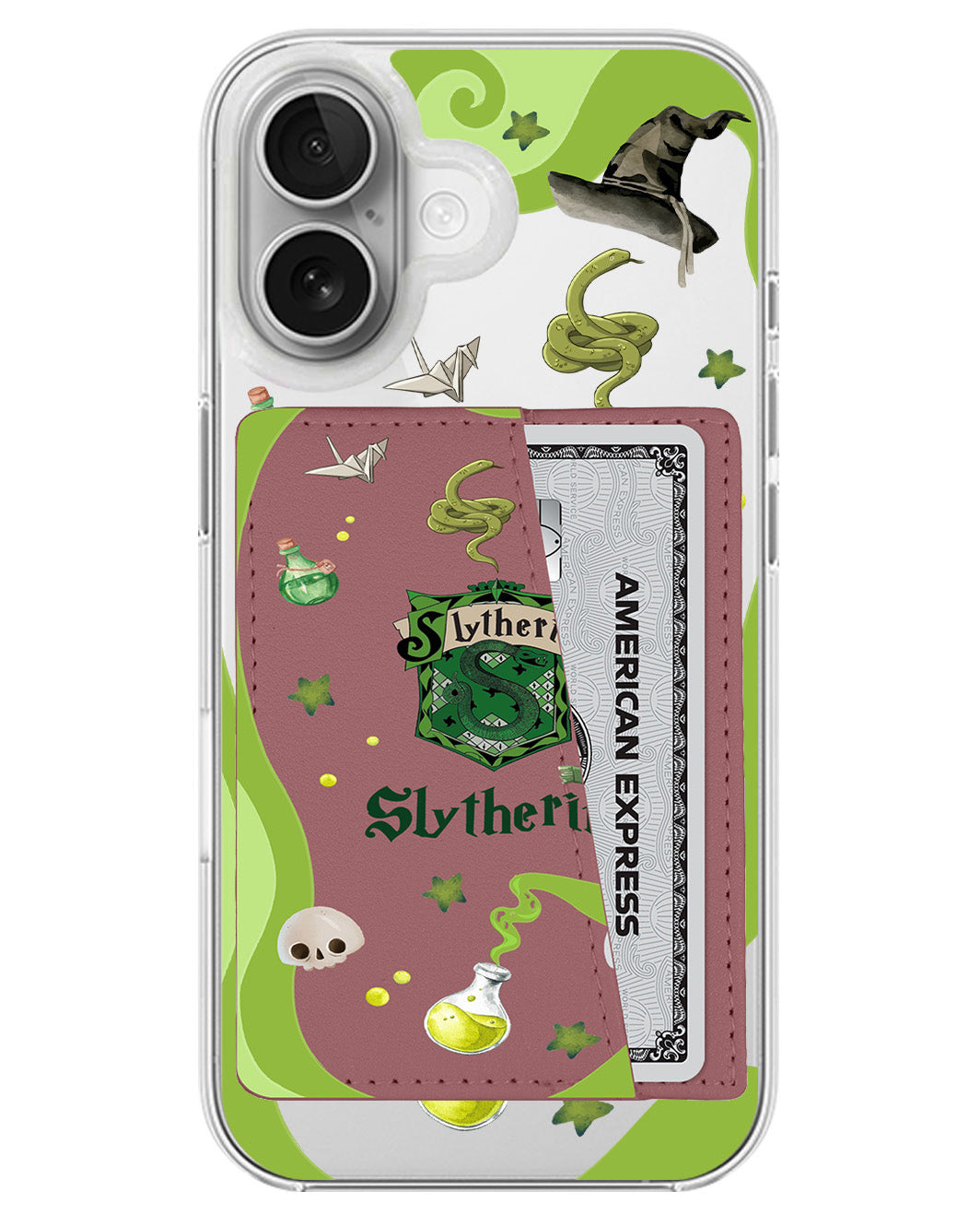iPhone Leather Wallet Case - Slytherin