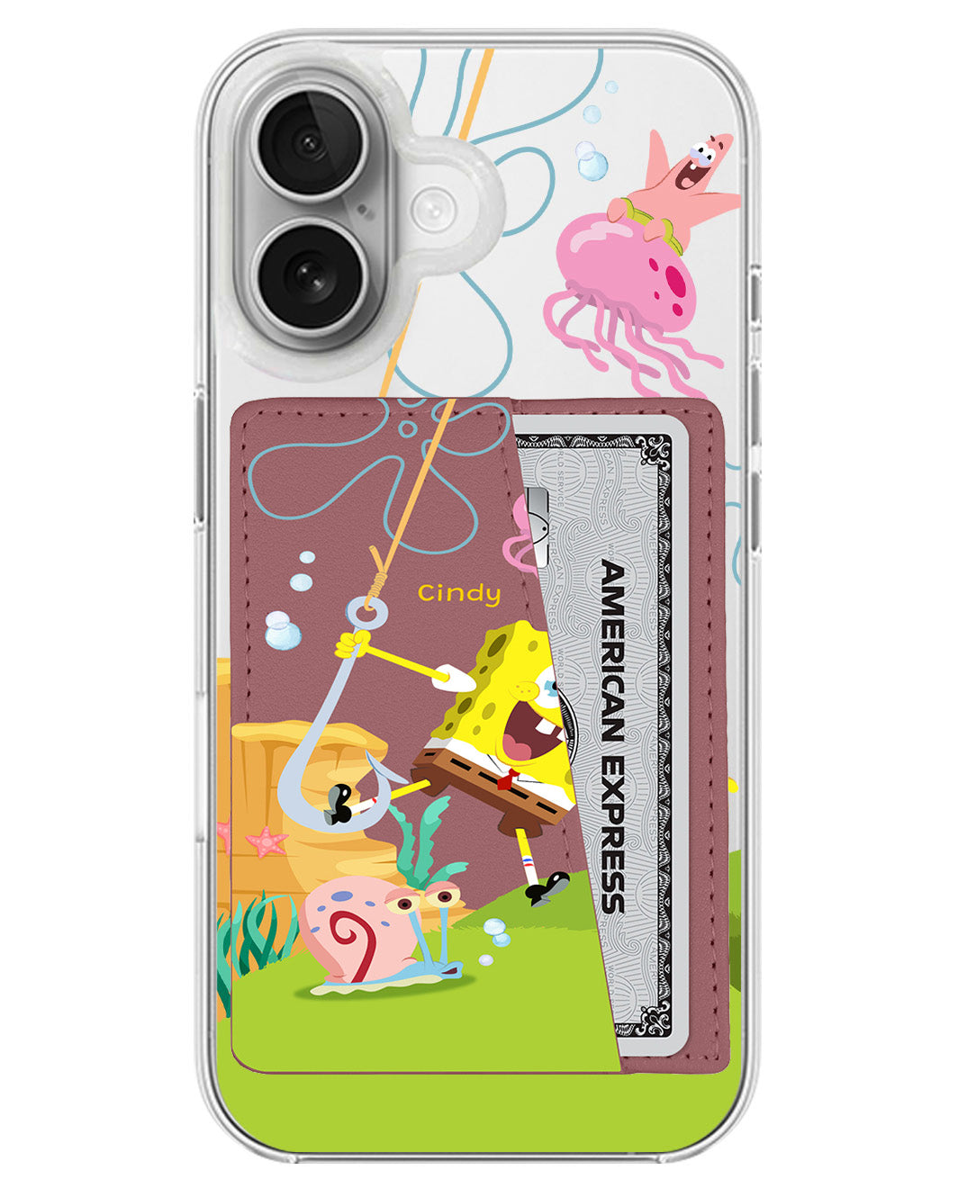 iPhone Leather Wallet Case - Spongebob 2