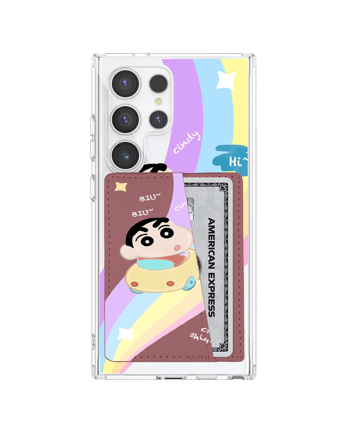 Android Leather Wallet Case - Biu Biu Shinchan