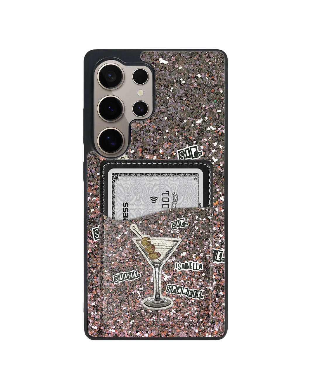 Android Phone Wallet Case - Sip Shine Sparkle