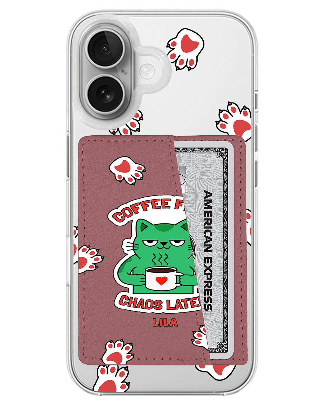 iPhone Leather Wallet Case - Coffee Before Chaos