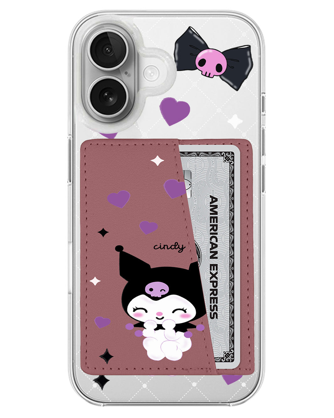 iPhone Leather Wallet Case - Naughty Kuromi