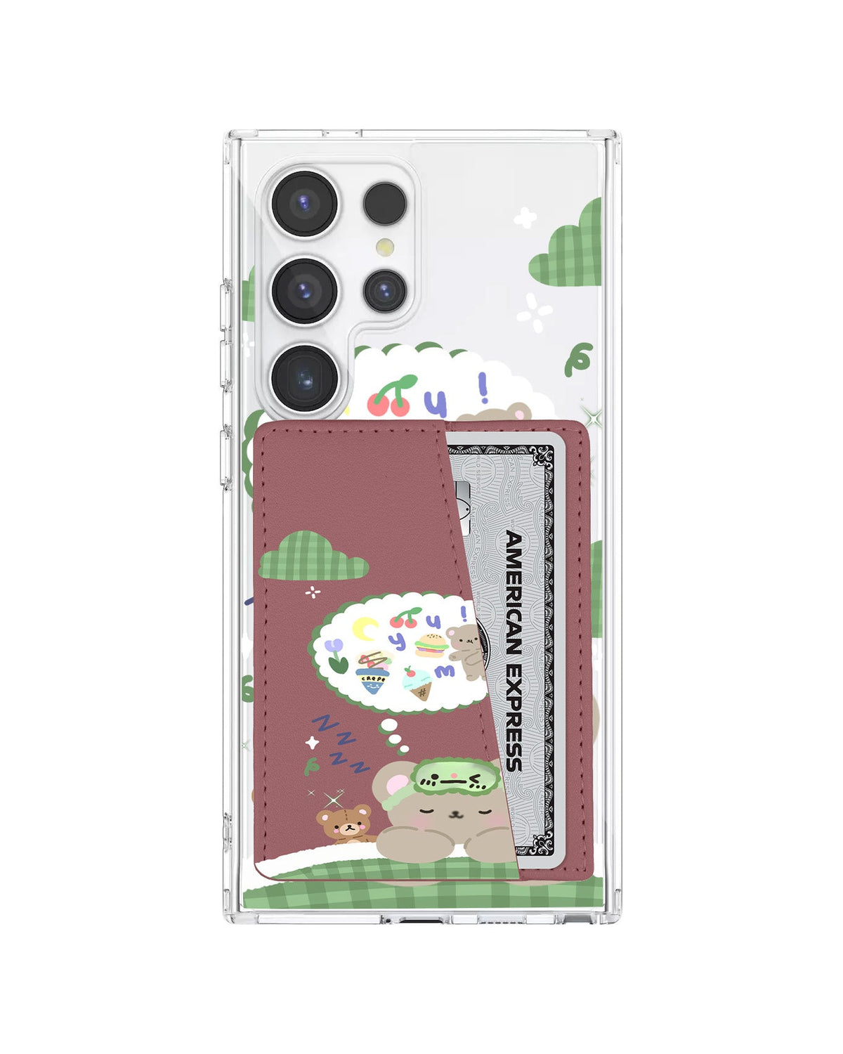 Android Leather Wallet Case - Dreaming Teddy