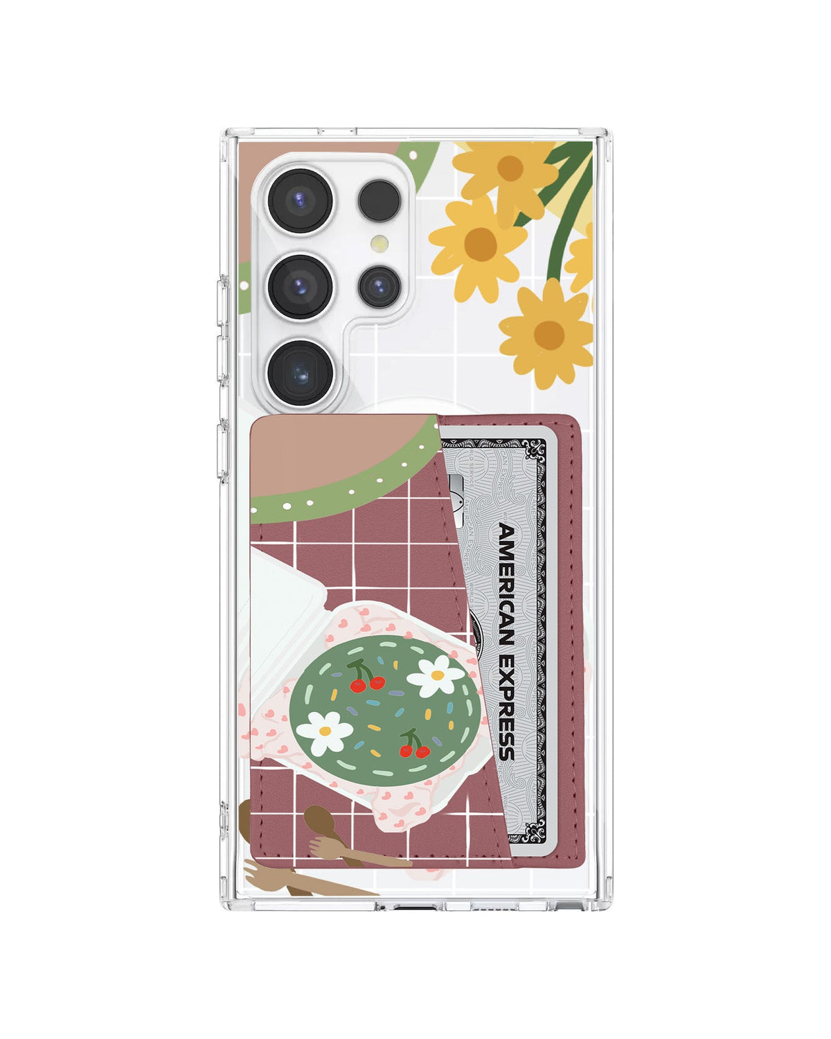 Android Leather Wallet Case - Cherry Bento