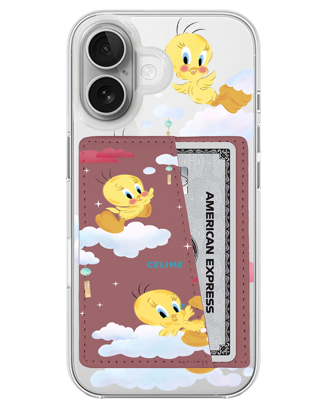 iPhone Leather Wallet Case - Tweety In Sky