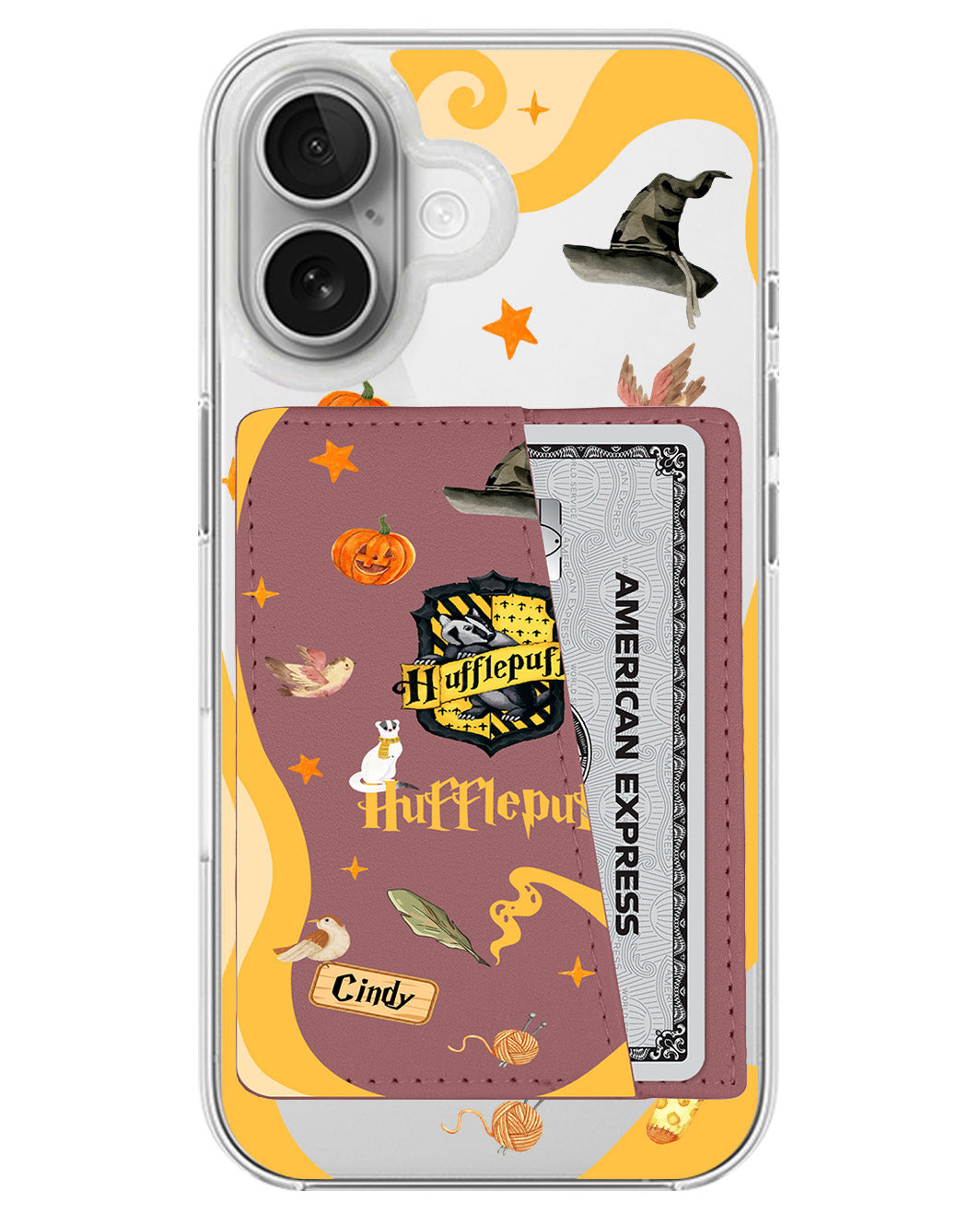 iPhone Leather Wallet Case - Hufflepuff