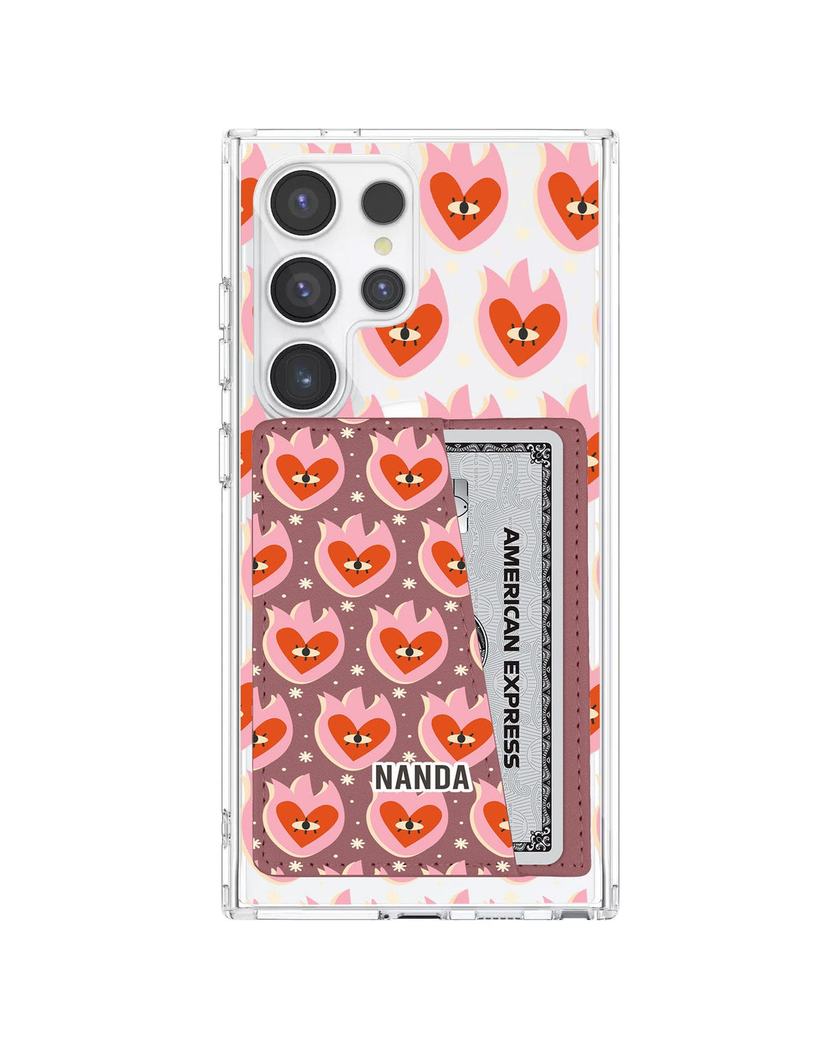 Android Leather Wallet Case - Red Sparks