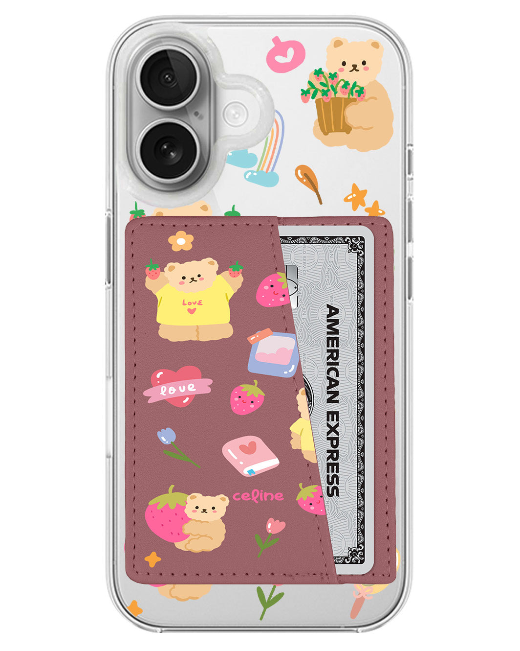 iPhone Leather Wallet Case - Love Berry