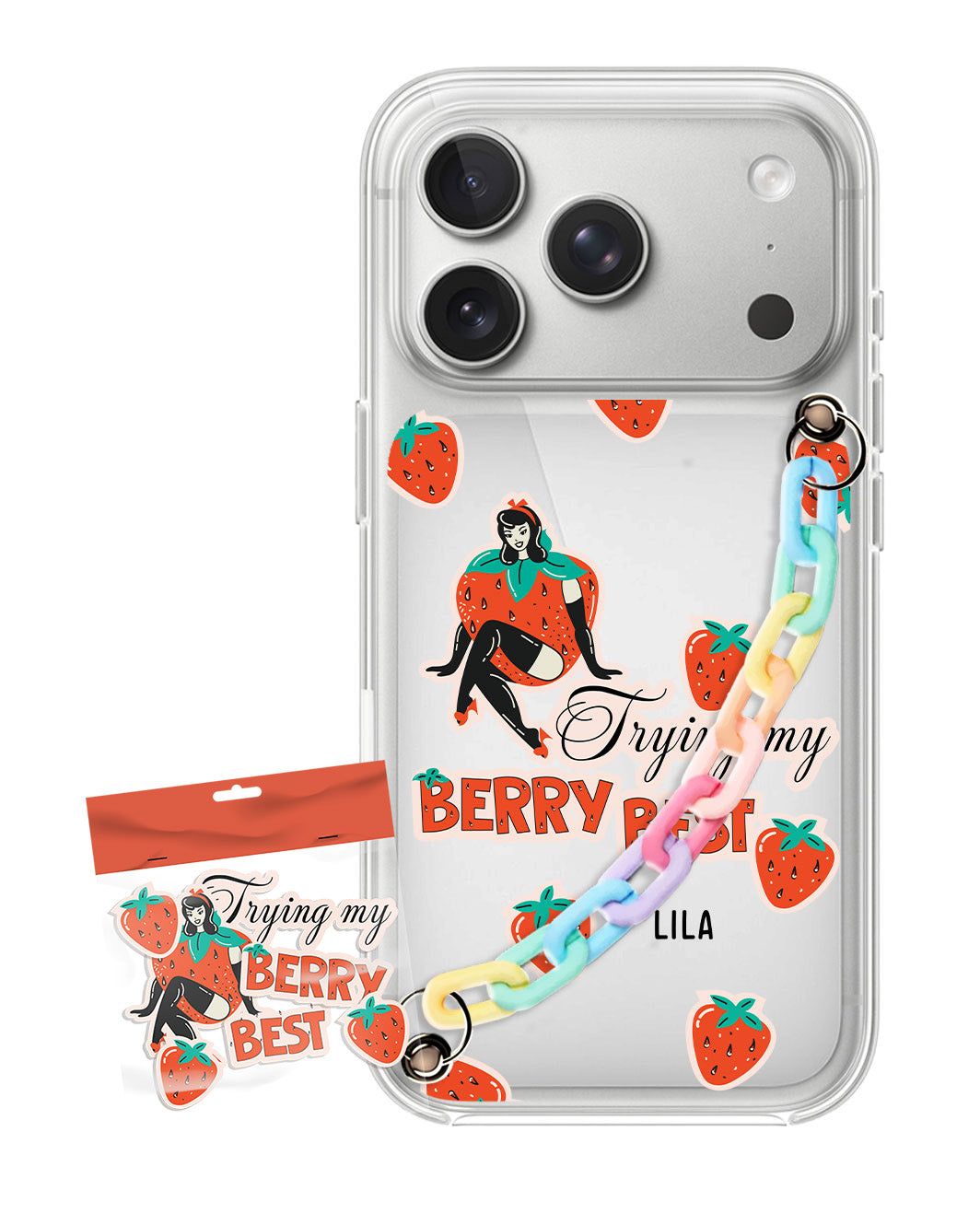 iPhone Chain Strap Case - Trying My Berry Best