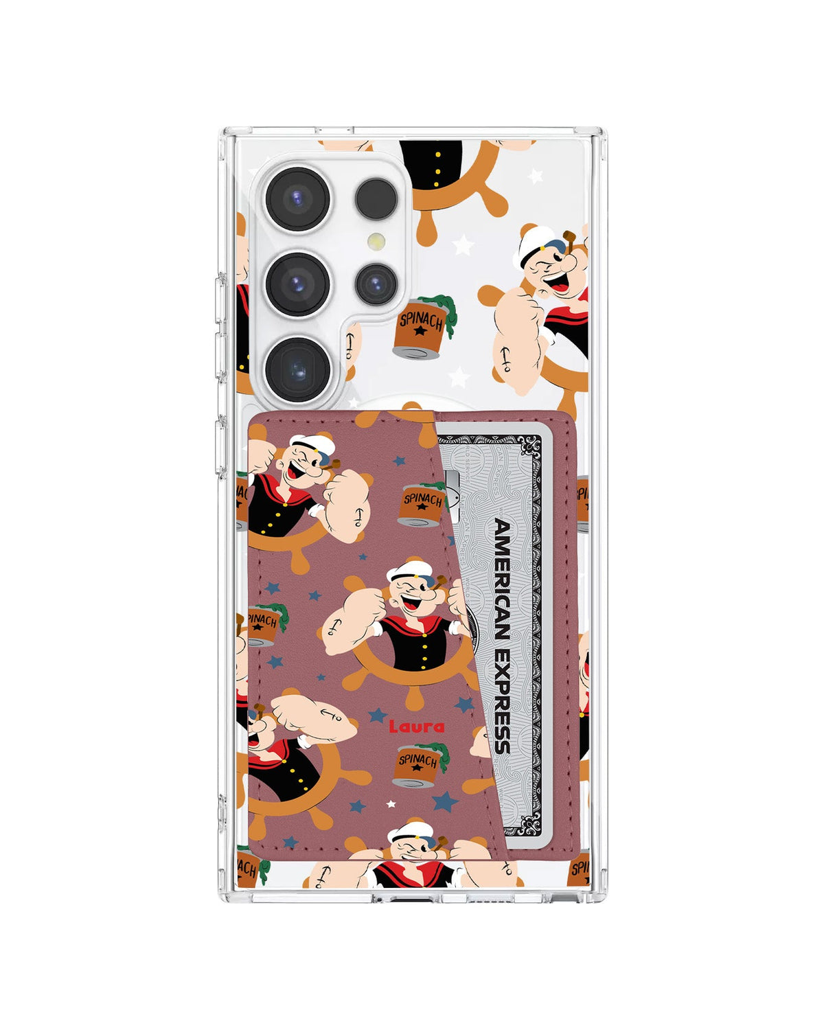 Android Leather Wallet Case - Popeye Pattern