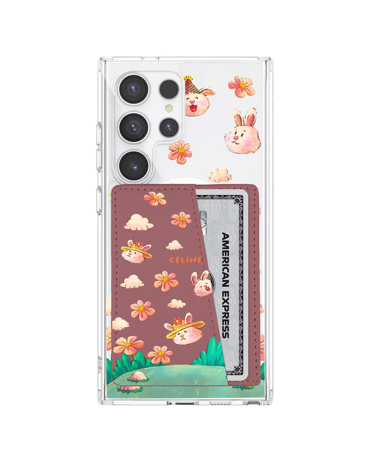 Android Leather Wallet Case - Gardening Bunny