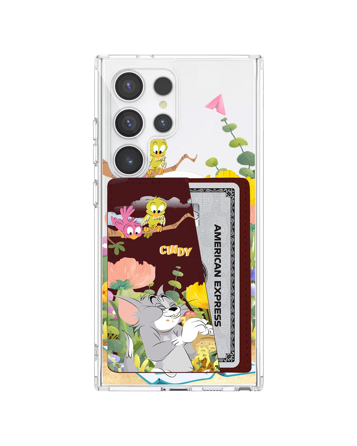 Android Leather Wallet Case - Tom And Jerry Picnic