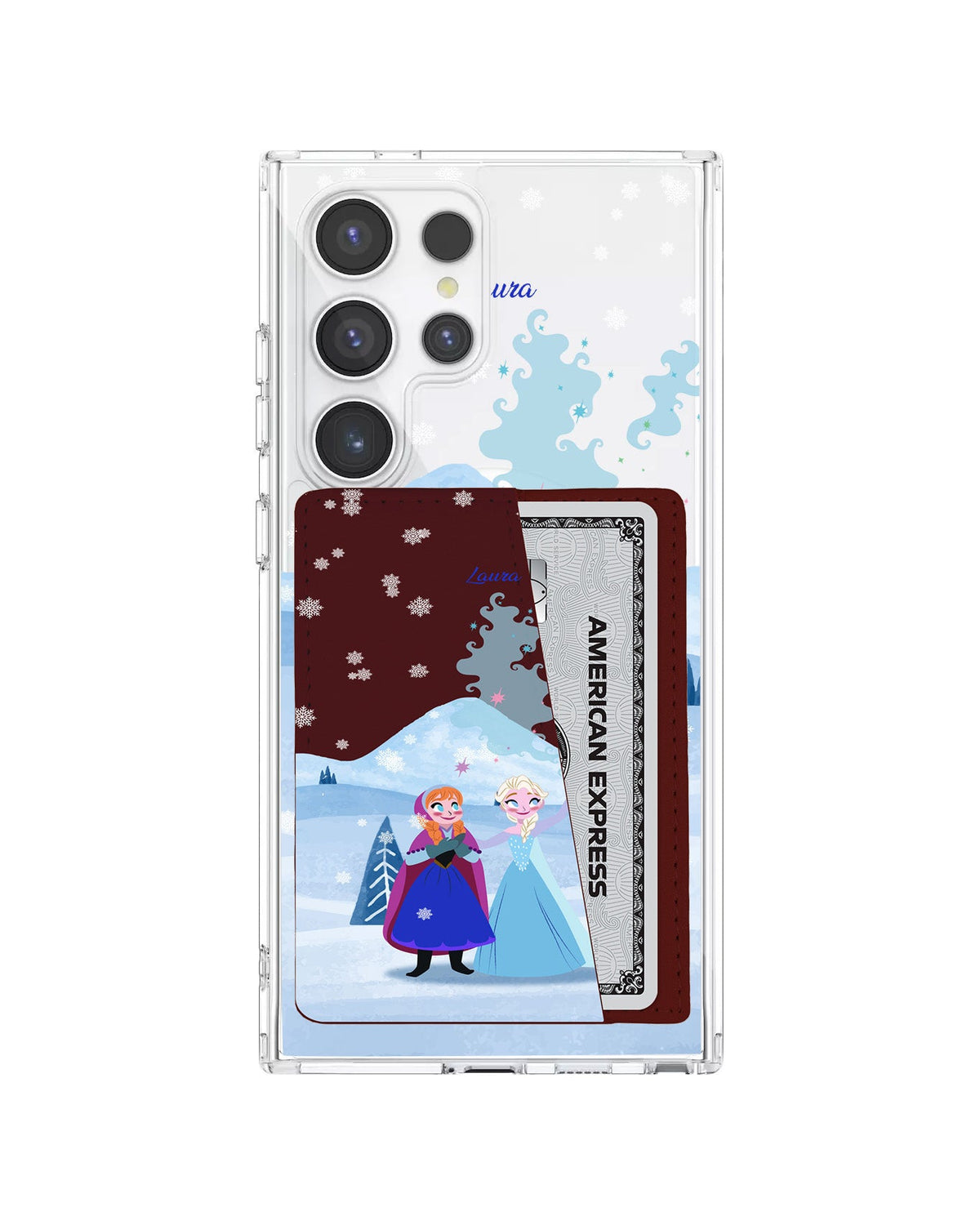 Android Leather Wallet Case - Elsa And Anna