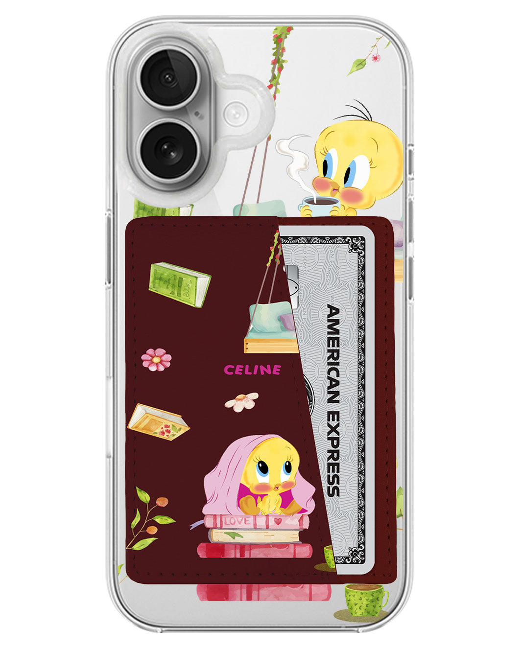 iPhone Leather Wallet Case - Tweety Fantasy