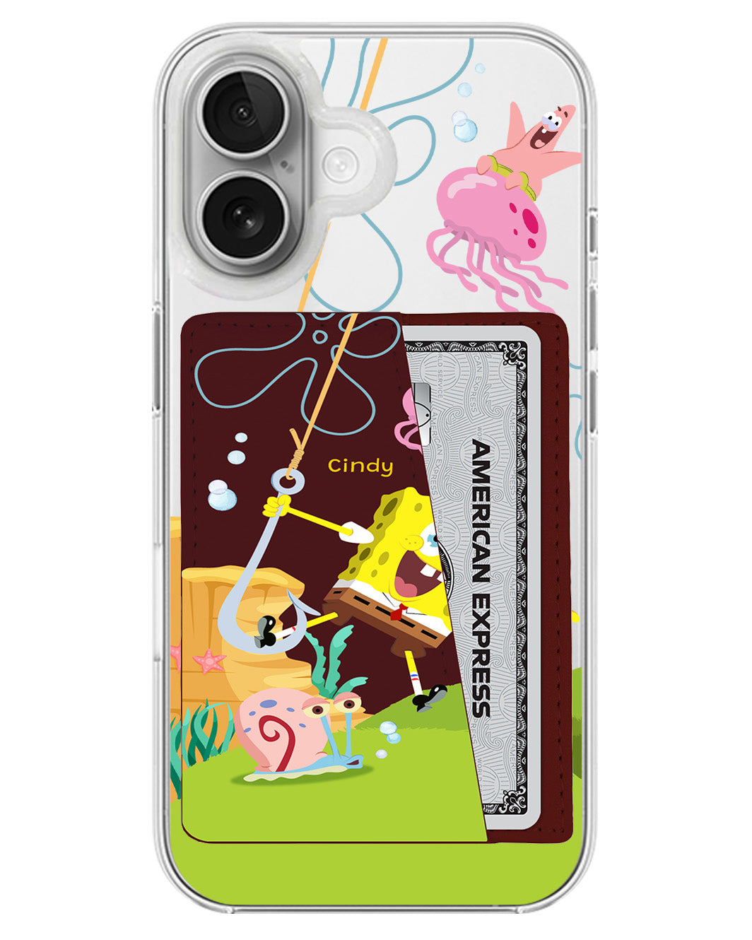 iPhone Leather Wallet Case - Spongebob 2