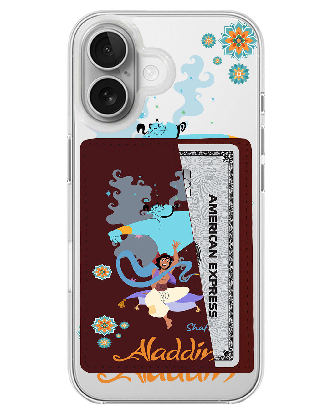 iPhone Leather Wallet Case - Aladdin And Genie