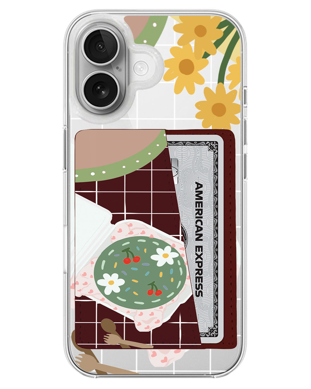 iPhone Leather Wallet Case - Cherry Bento
