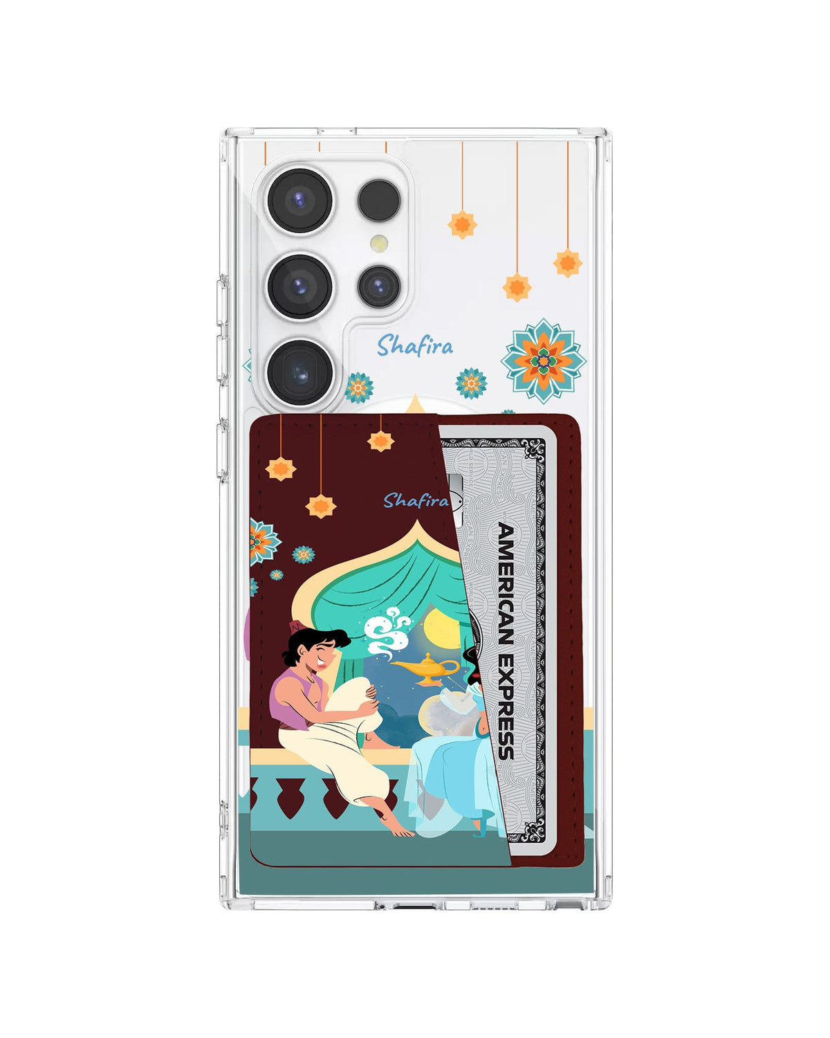 Android Leather Wallet Case - Aladdin With Jasmin