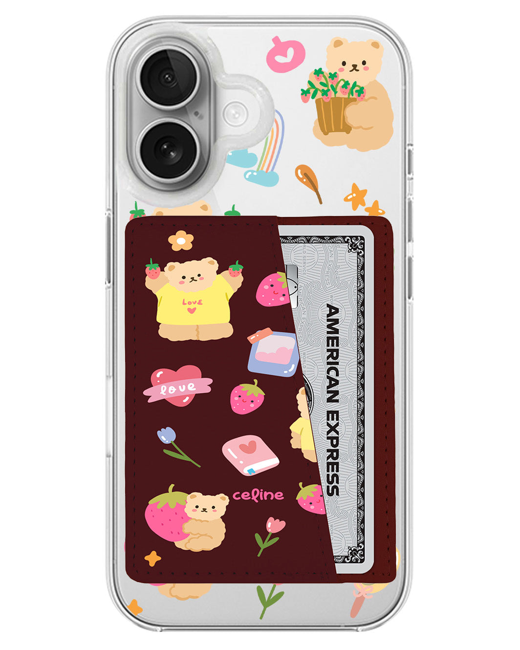 iPhone Leather Wallet Case - Love Berry