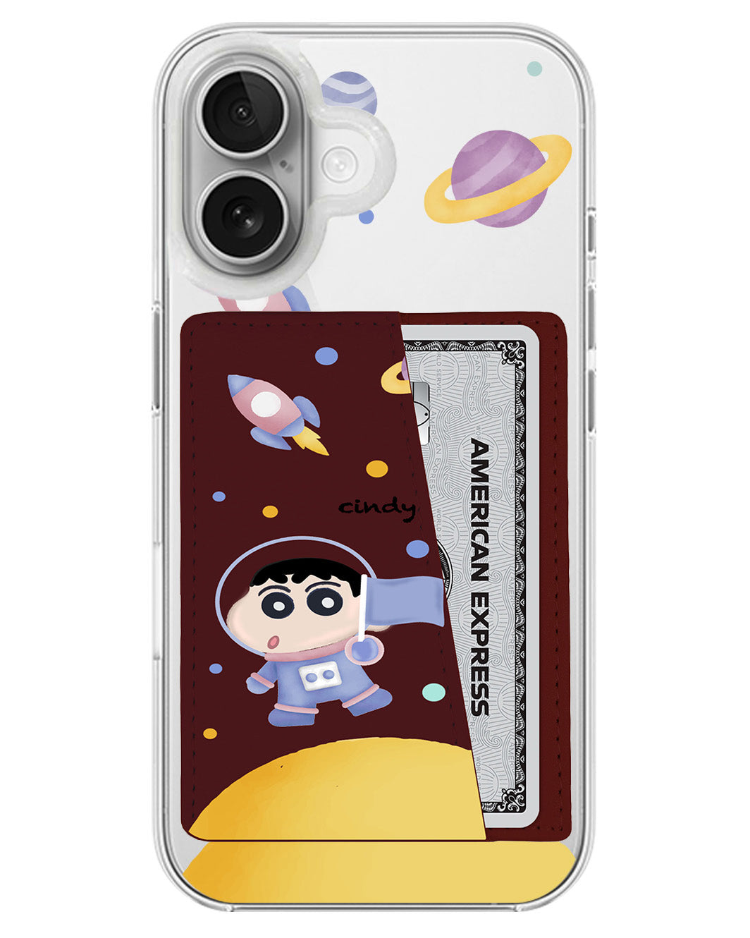 iPhone Leather Wallet Case - Shincan In The moon