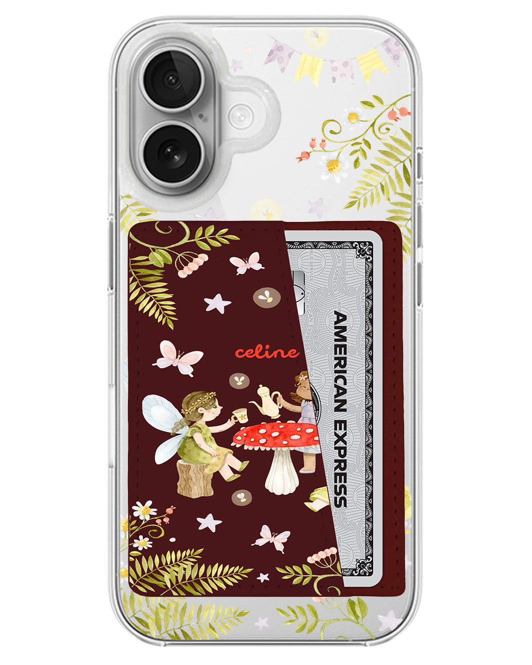 iPhone Leather Wallet Case - Tea Party