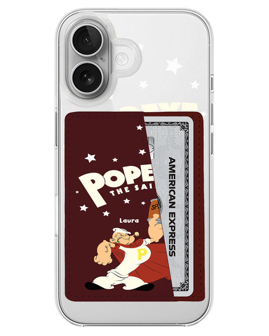 iPhone Leather Wallet Case - Popeye The Sailor