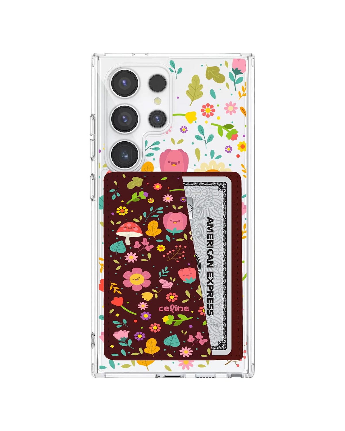 Android Leather Wallet Case - Fun Floral