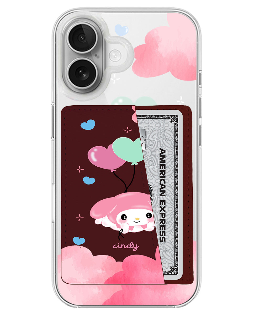 iPhone Leather Wallet Case - Balloon Melody