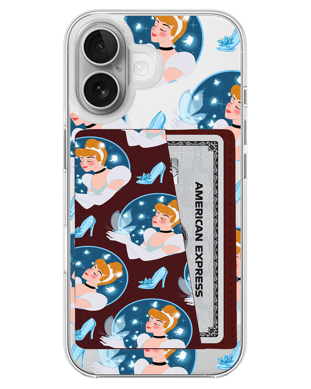 iPhone Leather Wallet Case - Cinderella Pattern