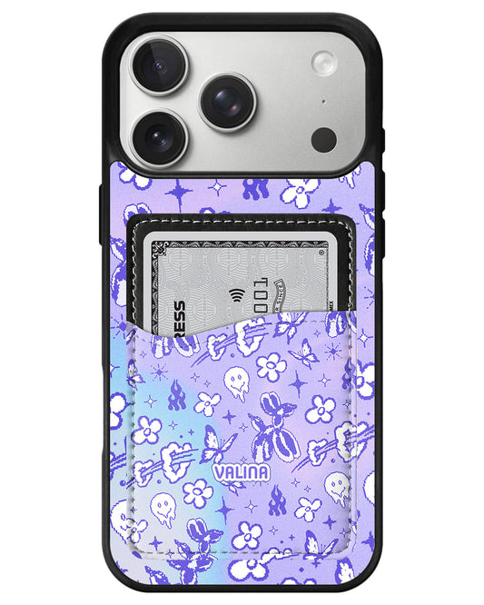 iPhone Phone Wallet Case - Purple glitch