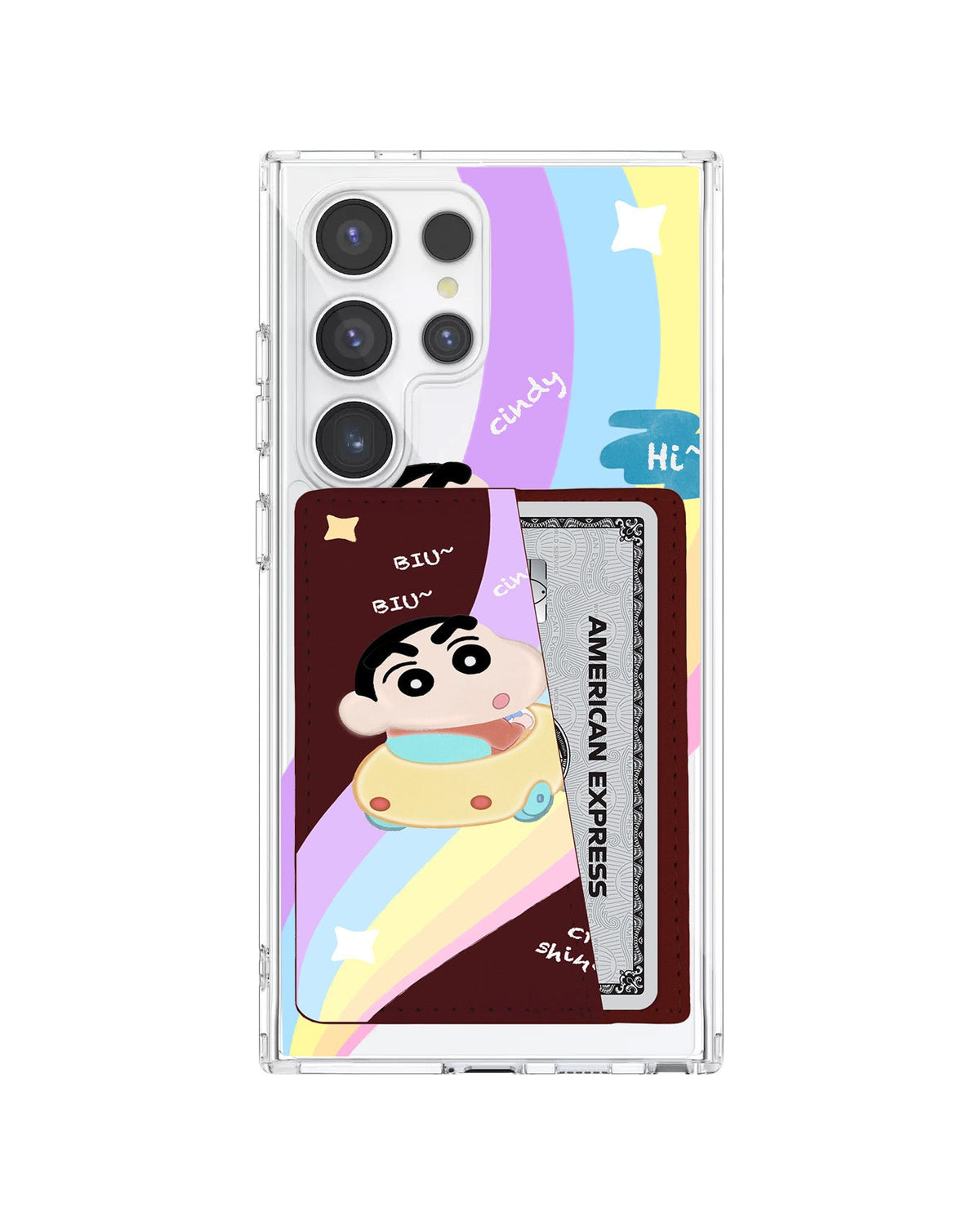 Android Leather Wallet Case - Biu Biu Shinchan